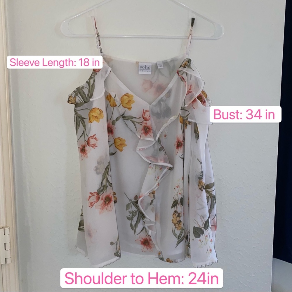 NY&Co Flowy and Floral Blouse - See through long sleeve